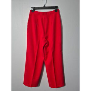 Women's Malouf of Dallas True Red High Waisted Pleated Trousers Cropped sz 27